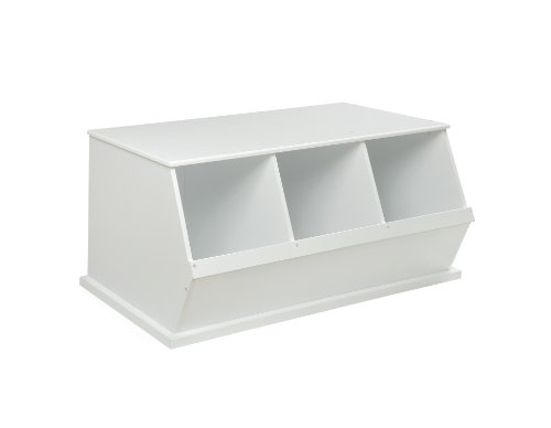 Badger Basket Three Bin Storage Cubby – White