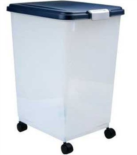 IRIS Airtight Pet Food Container, Navy Blue, 69 Quarts