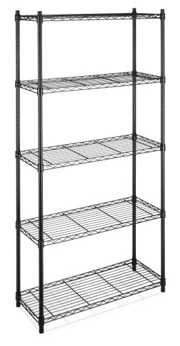 Whitmor 6070-267 Supreme 5-Tier Shelving Unit, Black
