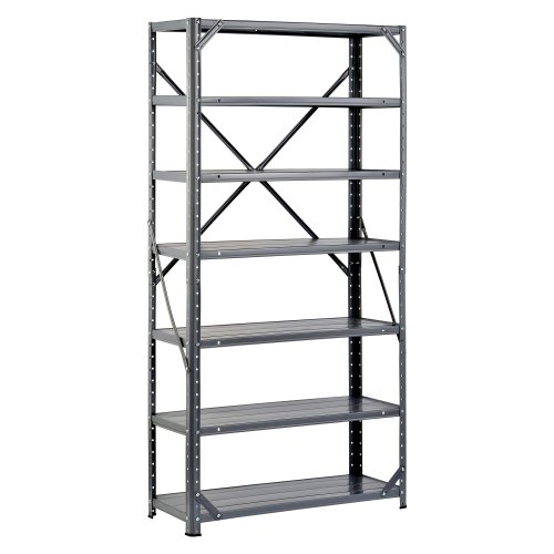 Edsal HC30127 Steel 7-Shelf Shelving Unit, 750 lb Capacity, 30″ Width x 60″ Height x 12″ Depth