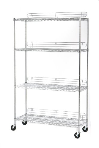 Seville Classics SHE18487 18-Inch by 48-Inch by 72-Inch Shelving System with Wheels, Chrome