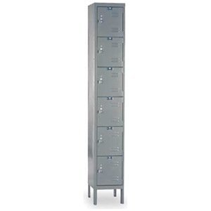 Hallowell U1228-6HG Hallowell Gray Steel Premium Box Locker, 1 Wide with 6 Opening, 6 Tier, 12″ Width x 78″ Height x 12″ Depth, Knock Down