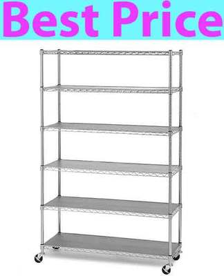 New Commercial Steel Shelving Wire Shelves Rack Storage 6 Shelf Industrial