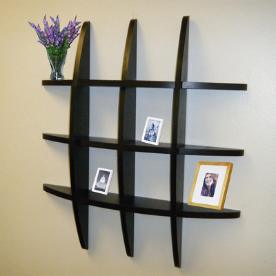 30″ ESPRESSO LEXINGTON GLOBE SHELF CROSS SHELVES WALL DISPLAY SHELVING DIY